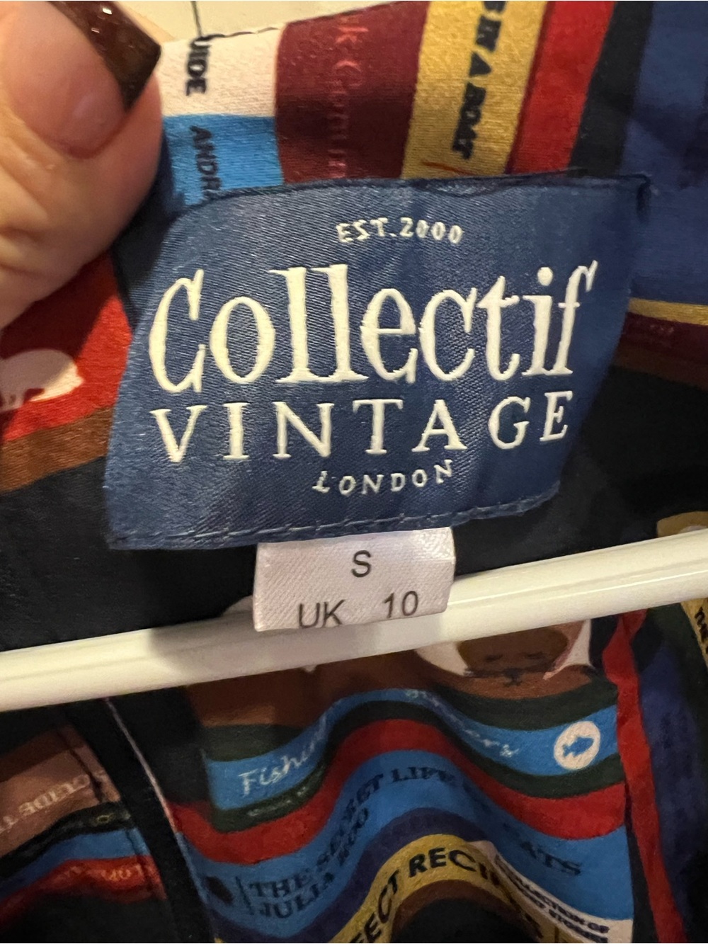Collectif Vintage Multicolor Books Print Dress
